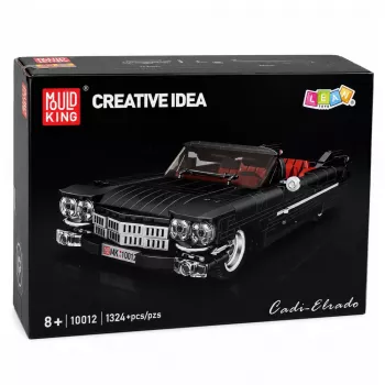 LEAN TOYS Construction Bricks Classic Car Cabrio Cadi-Elrado Black 1324 pcs.