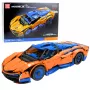 LEAN TOYS statybiniai blokeliai sportinis automobilis RC – mėlynas ir oranžinis (1883 dalys, 2.4GHz, 1:8 mastelis)