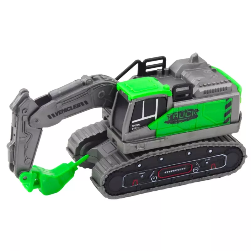 LEAN TOYS Statybinė technika Ekskavatorius Krautuvas Buldozeris Green Drive Mix