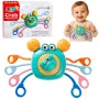 LEAN TOYS Crab Sensory Educational Toy For Toddlers Rattle Teether Blue