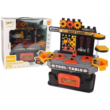 LEAN TOYS Creative DIY Workshop 57 Pieces Workshop Table + Tools