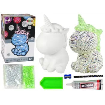 LEAN TOYS Creative Unicorn Kit DIY Diamonds Crystals Green
