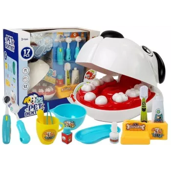 LEAN TOYS Dentist's Small Doctor's Kit Dog. Toothbrush. Squeezed Toothpaste.