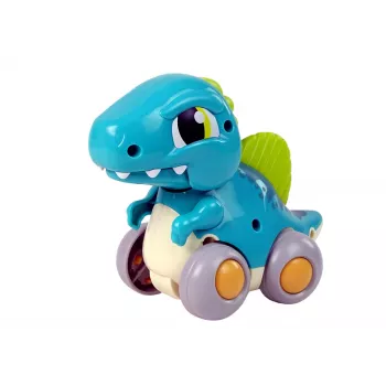 LEAN TOYS Dinosauras ant ratukų mėlynas