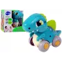 LEAN TOYS Dinosauras ant ratukų mėlynas