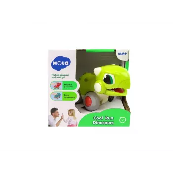 LEAN TOYS Dinozauras ant ratukų Žalias