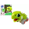 LEAN TOYS Dinozauras ant ratukų Žalias