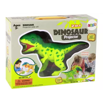 LEAN TOYS Dinosaur Projector su markeriais ir šablonais