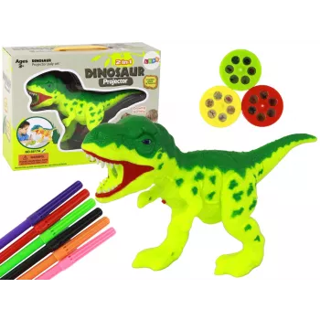 LEAN TOYS Dinosaur Projector su markeriais ir šablonais