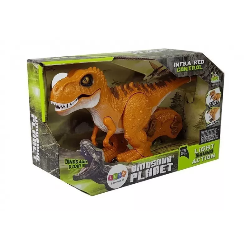 LEAN TOYS Dinozauras nuotoliniu valdymu R/C Bronzinis Garsas Šviesa