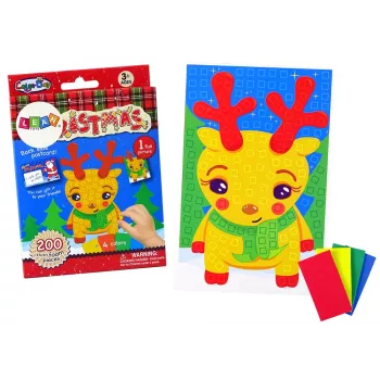 LEAN TOYS DIY Coloured Mosaic Christmas Reindeer Patching Set