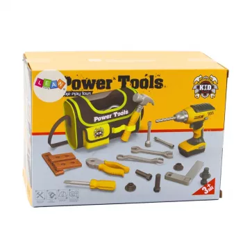 LEAN TOYS DIY įrankių krepšys akumuliatoriniams grąžtams, 600D poliesteris, juodas su raudonomis detalėmis