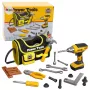 LEAN TOYS DIY įrankių krepšys akumuliatoriniams grąžtams, 600D poliesteris, juodas su raudonomis detalėmis