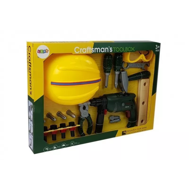 LEAN TOYS DIY rinkinys su grąžtu, akiniais ir šalmu