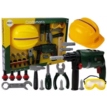 LEAN TOYS DIY rinkinys su grąžtu, akiniais ir šalmu