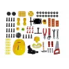 LEAN TOYS 3 viename DIY rinkinys su baterijomis Lagaminas Dirbtuvės 85 elementai 56cm