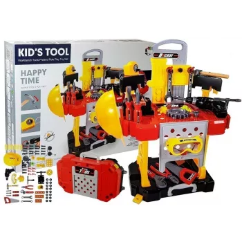 LEAN TOYS 3 viename DIY rinkinys su baterijomis Lagaminas Dirbtuvės 85 elementai 56cm