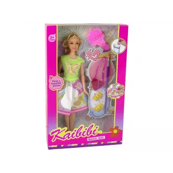 LEAN TOYS Lėlė su ilgais plaukais ir dažymo suknele