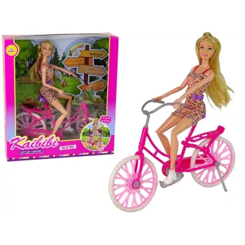 LEAN TOYS Lėlė ant Dviračio Rožinė