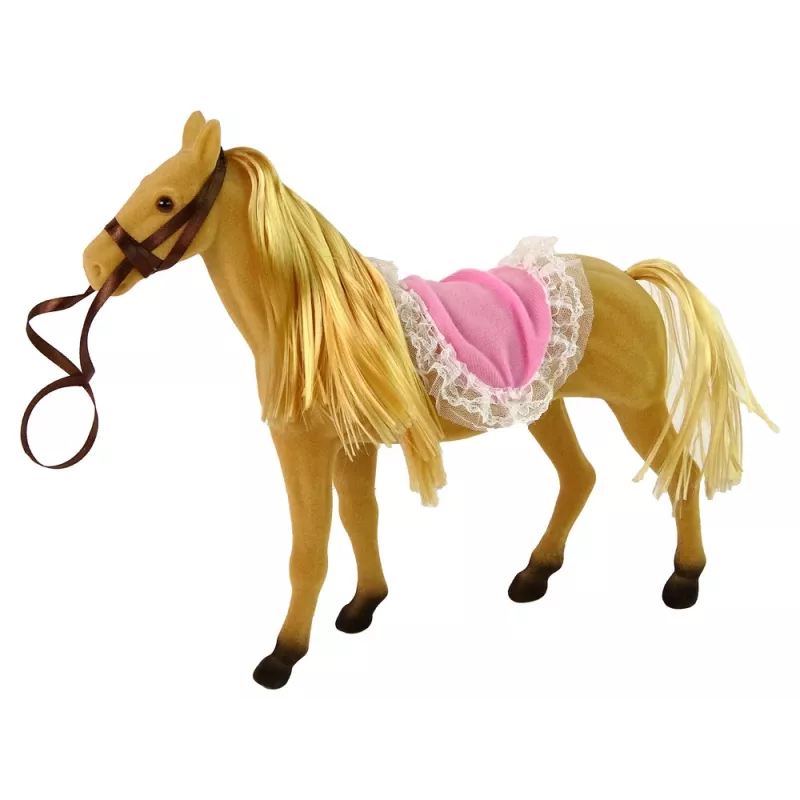 LEAN TOYS Lėlė raitelė su rudu poniu