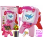 LEAN TOYS Dvipusė lenta su kreidelėmis, stovu ir projektoriumi Piešiniai Rožinė