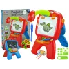 LEAN TOYS Dvipusė lenta su kreidelėmis, stovu ir projektoriumi „Pictures“ raudona