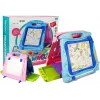LEAN TOYS dvikryptė piešimo lenta su žymekliais ir magnetais