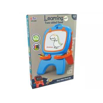LEAN TOYS Dvipusė magnetinė lenta su mėlynais ir raudonais šablonais