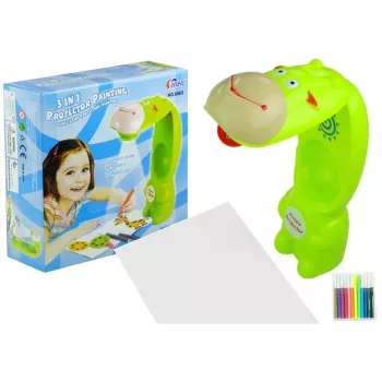 LEAN TOYS Drawing Projector Cow 3 Discs Markers Green 3in1