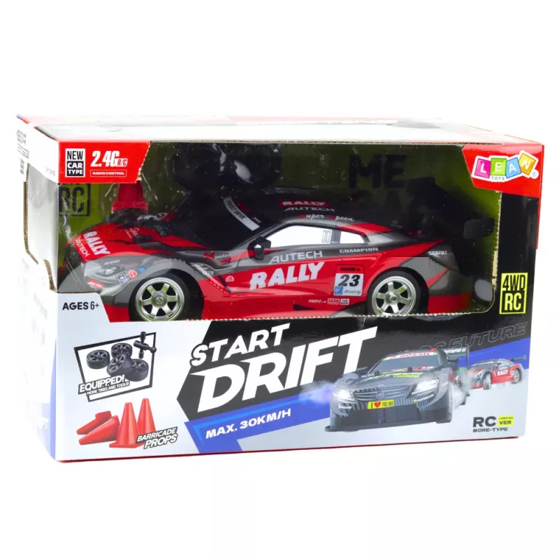 LEAN TOYS Drift Car Racing RC Red Black 30km/h 1:16