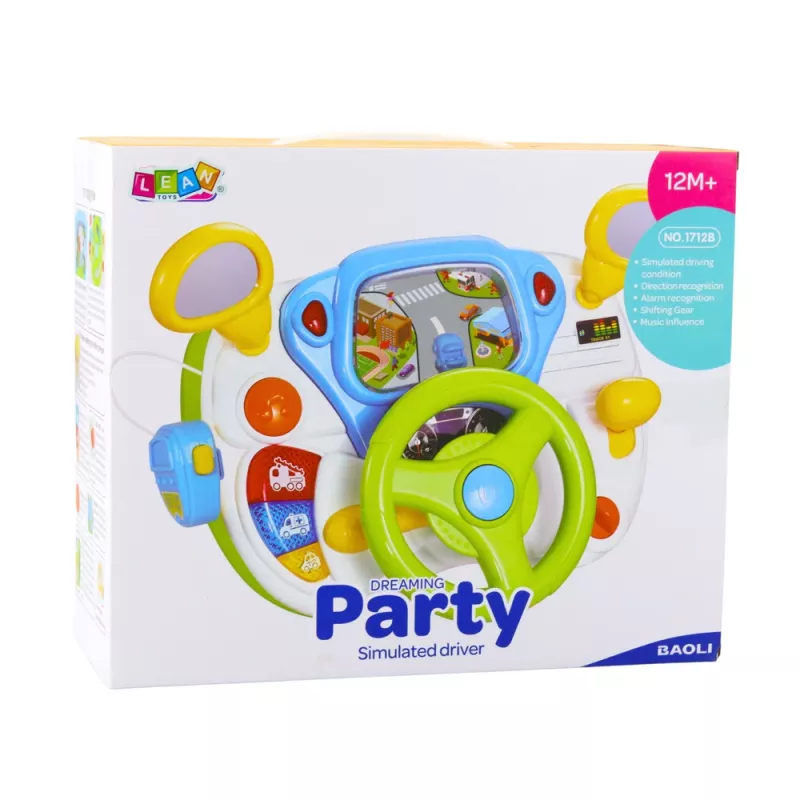 LEAN TOYS Driving Simulator mokomasis vairas su garsais ir šviesomis