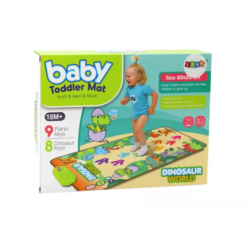 LEAN TOYS Educational Interactive Dance Mat Dinosaurs Lights Sounds