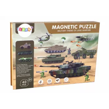 LEAN TOYS Educational Magnetic Puzzle Set - Land War Theme