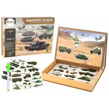 LEAN TOYS Educational Magnetic Puzzle Set - Land War Theme