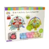 LEAN TOYS Lavinantis kilimėlis su vėžlio aptvaru ir kamuoliukais kūdikiams