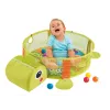 LEAN TOYS Lavinantis kilimėlis su vėžlio aptvaru ir kamuoliukais kūdikiams