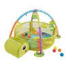 LEAN TOYS Lavinantis kilimėlis su vėžlio aptvaru ir kamuoliukais kūdikiams