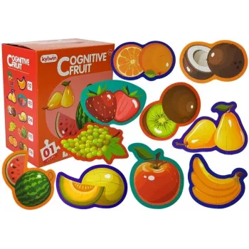 LEAN TOYS Edukacinis Dėlionė Kūdikiams Vaisiai 5 Dalys 40 Detalių