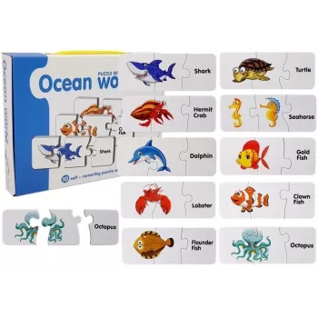 LEAN TOYS Educational Puzzle The World of the Oceans Puzzle 10 Connections