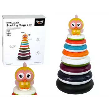 LEAN TOYS Educational Pyramid with Hoops Duckie Wheel