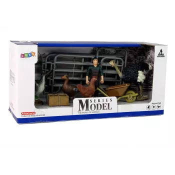 LEAN TOYS Farm Animal Figurine Set Farmer Birds