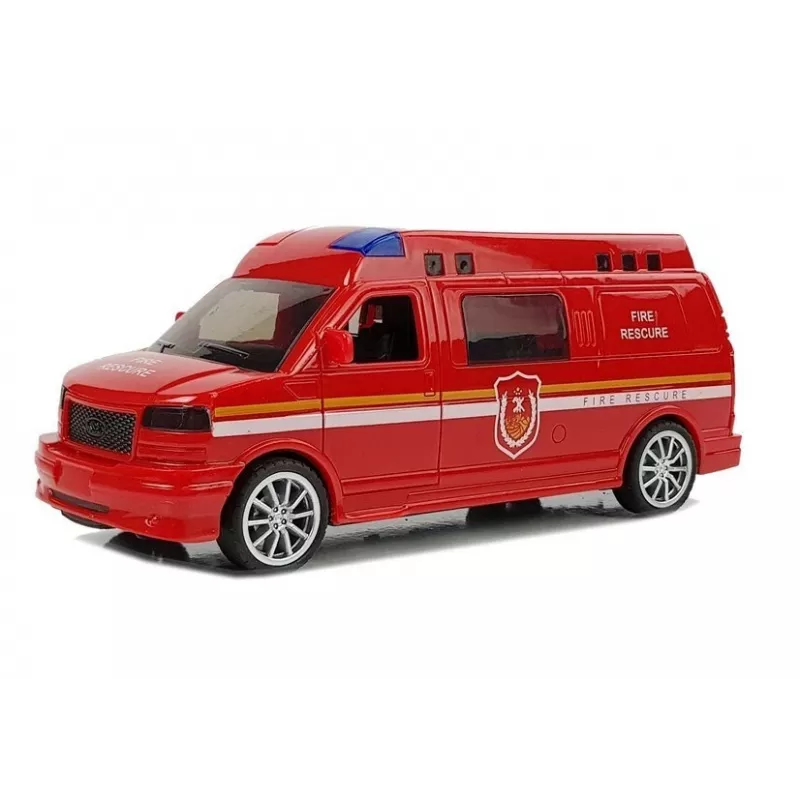 LEAN TOYS Fire Department Auto su traukimo virvele, šviesomis ir garsu