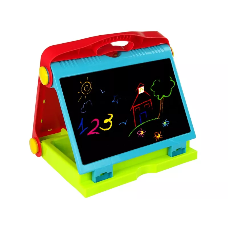 LEAN TOYS Sulankstomas 2v1 Lentynų Lagaminas - Kreida ir Markeris