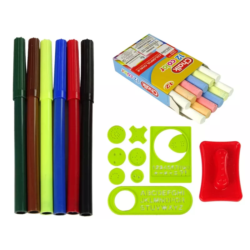 LEAN TOYS Sulankstomas 2v1 Lentynų Lagaminas - Kreida ir Markeris