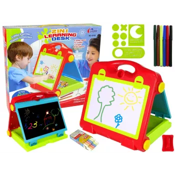 LEAN TOYS Sulankstomas 2v1 Lentynų Lagaminas - Kreida ir Markeris