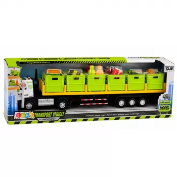 LEAN TOYS Green Food Transport Truck 1:40 liejimo modelis