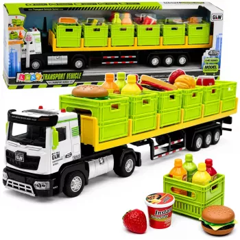 LEAN TOYS Green Food Transport Truck 1:40 liejimo modelis