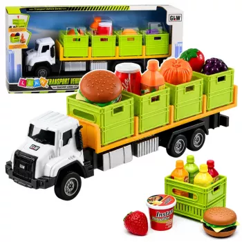 LEAN TOYS Žalias maisto transporto sunkvežimis 1:55