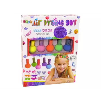 LEAN TOYS Plaukų dažymo rinkinys vaikams 5 dažai trintukai