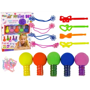 LEAN TOYS Plaukų dažymo rinkinys vaikams 5 dažai trintukai